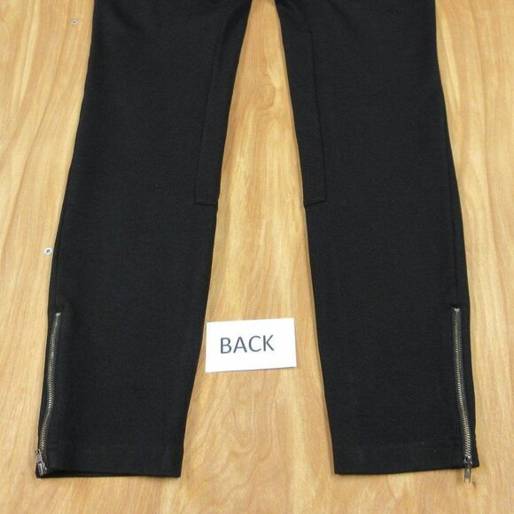 EILEEN FISHER Slim Ankle Zip Riding Pants Sz XS Black Equestrian Ponte Trousers - Picture 3 of 16